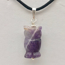 Load image into Gallery viewer, Amethyst Hand Carved Hooting Owl &amp; Sterling Silver 1 3/8&quot; Long Pendant 509297AMS - PremiumBead Alternate Image 7
