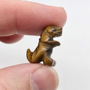 Tyrannosaurus Rex Tiger's Eye Dinosaur Figurine | 21x18x7.5mm | Golden Brown - PremiumBead Primary Image 1