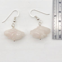 Load image into Gallery viewer, Rose Quartz Bunny Rabbit Sterling Silver Earrings | 1 1/4 inch long |
