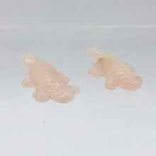 Load image into Gallery viewer, 2 Carved Pretty Rose Quartz Lizard Beads | 26x14x7mm | Pink - PremiumBead Alternate Image 5
