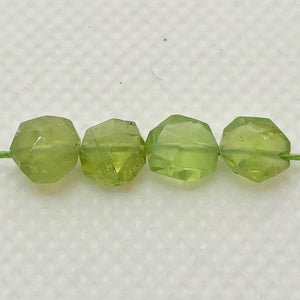 4 Sparkling Faceted Natural Peridot Coin Beads5777 - PremiumBead Primary Image 1