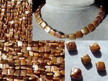 Load image into Gallery viewer, Rare Burning Bronze Square Coin FW Pearl Strand 105218 - PremiumBead Alternate Image 4
