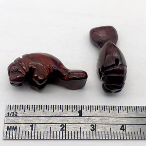 Adorable Breciated Jasper Manatee Figurine Worry-stone | 25x13x10mm | Red Brown - PremiumBead Alternate Image 4