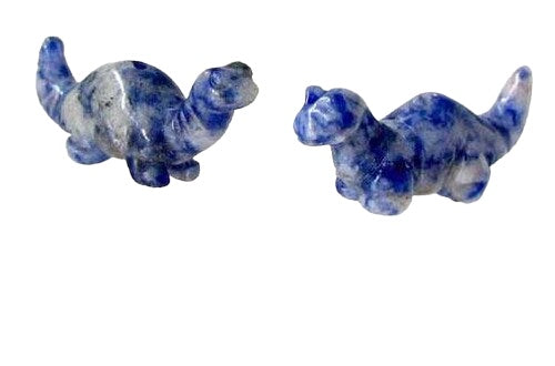 Dinosaur 2 Carved Sodalite Diplodocus Beads