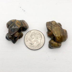 Adorable Tigereye Frog Figurine | 22x17x10mm | Golden Brown - PremiumBead Alternate Image 9