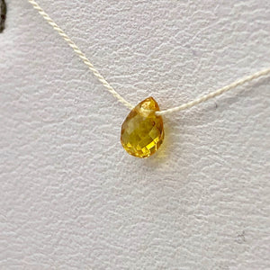 1 Natural Untreated Yellow Sapphire Faceted Briolette Bead - PremiumBead Primary Image 1
