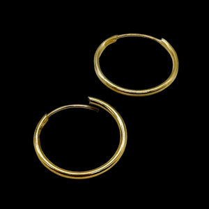 14K Gold Continuous Hoop Earrings | 1/2" Long | Gold | 1 Pair |
