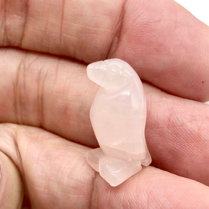 March of The Penguins Carved Rose Quartz Figurine | 21x12x11mm | Pink - PremiumBead Primary Image 1