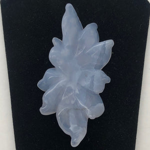 50.6cts Exquisitely Hand Carved Blue Chalcedony Flower Pendant Bead - PremiumBead Alternate Image 4