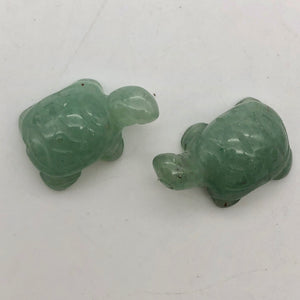 Charming 2 Carved Aventurine Turtle Beads | 21x12.5x8.5mm | Green - PremiumBead Primary Image 1