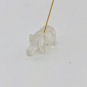 Quartz Hand Carved Bear Figurine/Worry bead | 13x18x9mm | Clear - PremiumBead Alternate Image 9