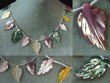 Load image into Gallery viewer, Abalone Pink and Golden Mother of Pearl Shell Carved Leaf Bead Strand 104321B - PremiumBead Primary Image 1

