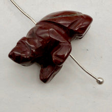 Load image into Gallery viewer, 2 Hand Carved Brecciated Jasper Bear Beads | 13x18x9mm | Dark Brick Red - PremiumBead Alternate Image 5
