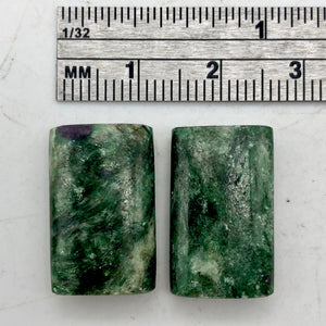 Green Fuschite Pendant Beads | 22x12x5mm | Green/Red | Rectangle | 2 Beads | - PremiumBead Alternate Image 6