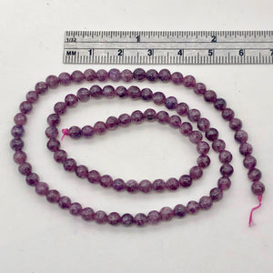 Madagascar Lepidolite Round Stone | 4mm | Purple lilac | 93 Bead(s) |