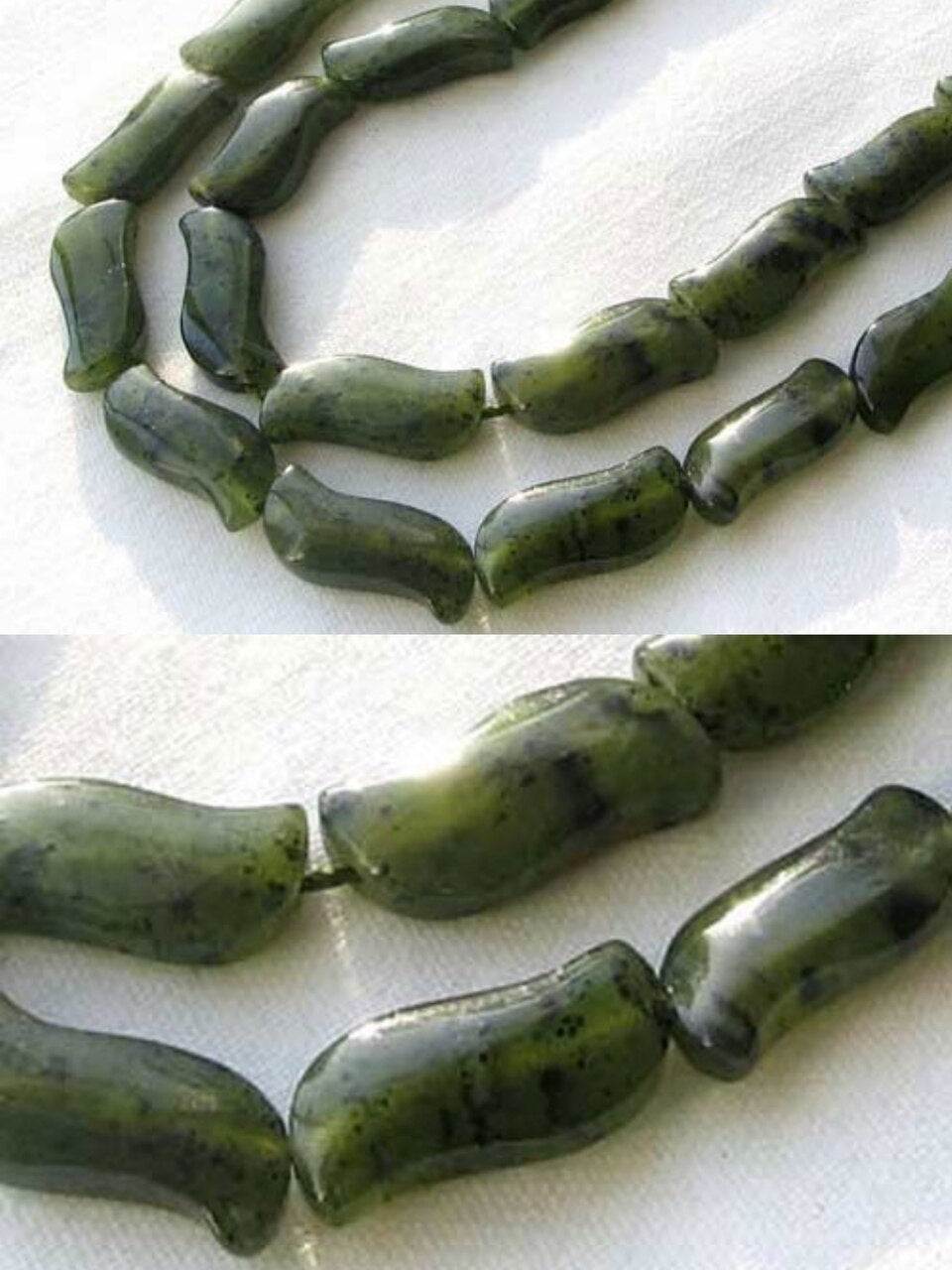4 Beads of Nephrite Jade 20x10x5mm Beads 9347 - PremiumBead Primary Image 1