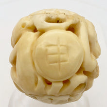 Load image into Gallery viewer, Cracked Chinese Zodiac Year of the Monkey Bone Bead| 30mm| Cream| Round| 1 Bead| - PremiumBead Alternate Image 3
