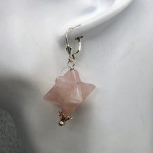 Load image into Gallery viewer, Rose Quartz Sterling Silver Merkaba Star | 1.75&quot; Long | Pink | 1 Earrings
