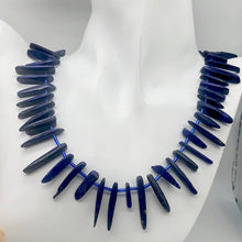 Load image into Gallery viewer, Natural Lapis Lazuli Pendant Bead Strand |15x3x5mm - 28x4x5mm| Blue | 53 Beads | - PremiumBead Alternate Image 5
