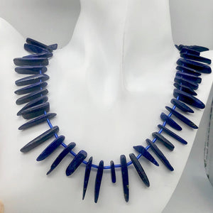 Natural Lapis Lazuli Pendant Bead Strand |15x3x5mm - 28x4x5mm| Blue | 53 Beads | - PremiumBead Alternate Image 5
