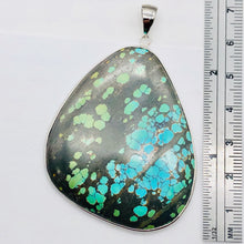Load image into Gallery viewer, Natural Turquoise 90ct Sterling Silver Pendant | 2 1/2x1 3/4&quot; | Blue/Black | 1 |
