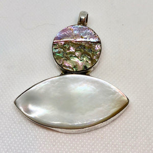 Mother of Pearl & Abalone Shell Pendant - Glamorous! 4178 - PremiumBead Alternate Image 2