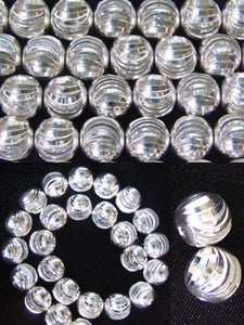 2 Shimmering 8mm Laser Cut Sterling Silver Beads 8597 - PremiumBead Alternate Image 2