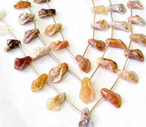 3 Speckled Peach Chalcedony Rose Bud Beads 009221 - PremiumBead Primary Image 1