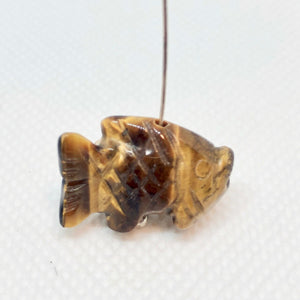 Swimmin' 2 Carved Tigers Eye Fish Koi Carp Beads | 23x11x8mm | Gold - PremiumBead Alternate Image 2