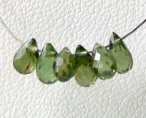 1 Natural Green Zircon Faceted Briolette Bead 006938 - PremiumBead Alternate Image 2