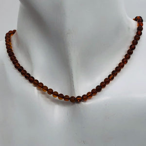 Amber Round Bead Strand | 4 mm | Red | 105 Beads |