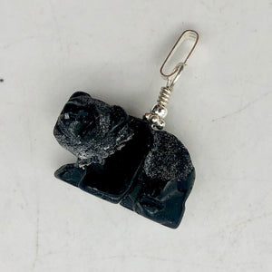 Adorable! Carved Onyx Panda Bear Silver Pendant | 19x14x10mm (Panda) 4mm (Bail Opening) | Black - PremiumBead Alternate Image 7