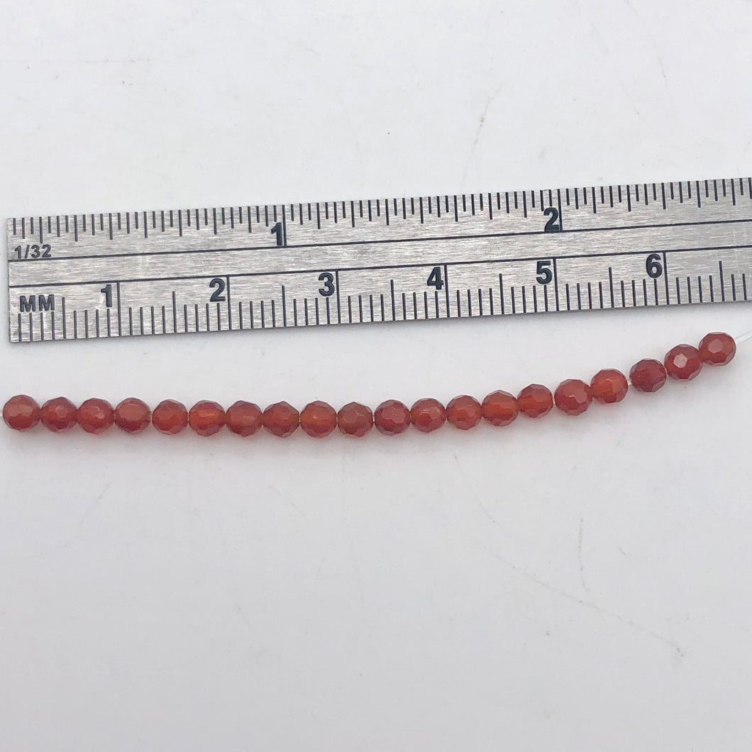 20 Luscious! Faceted 3mm Natural Carnelian Agate Beads - PremiumBead Primary Image 1