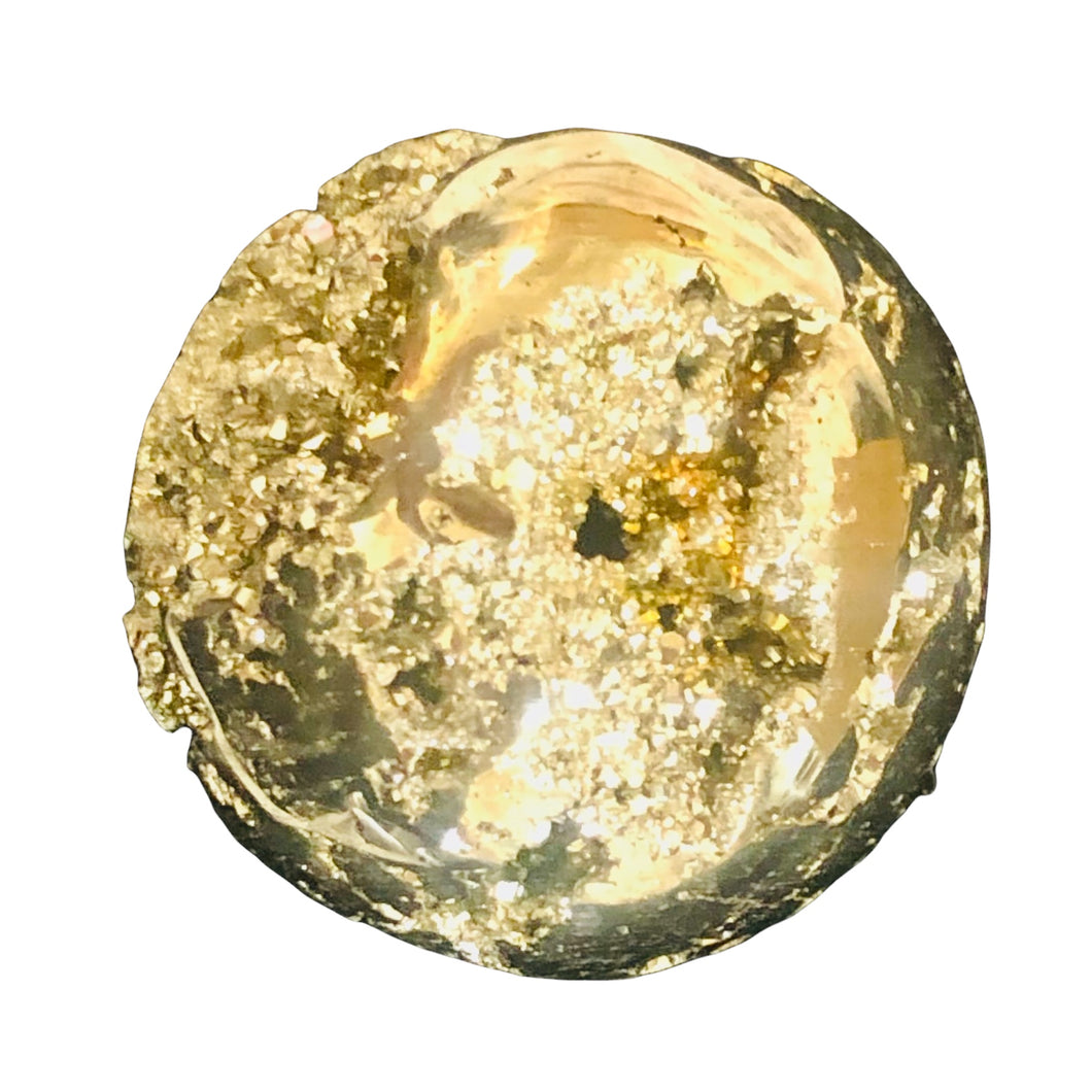 Pyrite Scry Crystal Round | Golden | 1 Sphere | 39mm | 118g |