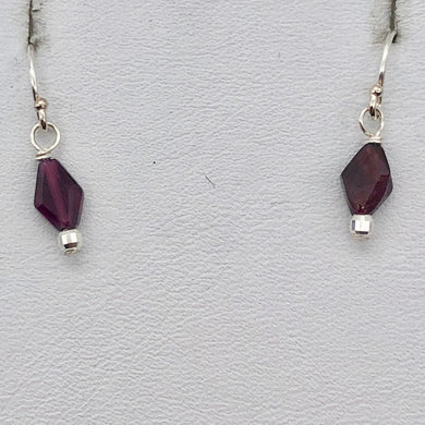 Amazing Diamond-shaped Pyrope Garnet & Sterling Silver Earrings | 7/8