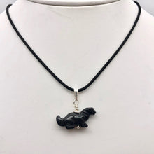 Load image into Gallery viewer, Obsidian Diplodocus Dinosaur with Sterling Silver Pendant 509259OBS | 25x11.5x7.5mm (Diplodocus), 5.5mm (Bail Opening), 7/8&quot; (Long) | Black - PremiumBead Alternate Image 2

