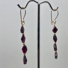 Load image into Gallery viewer, 14K Gold Filled Red Pyrope Garnet Earrings | 2 inches long | - PremiumBead Alternate Image 6
