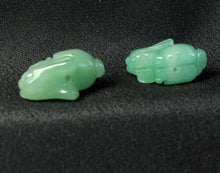 Load image into Gallery viewer, Hoppy 2 Hand Carved Natural Aventurine Bunny Rabbit Beads | 22x12x10m | Green - PremiumBead Alternate Image 3

