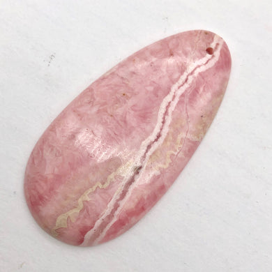 Natural Lacy Pink Rhodochrosite Pendant Bead | 60x30mm| Pink | Teardrop | 1 Bd | - PremiumBead Primary Image 1