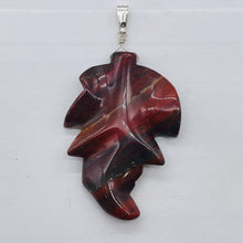 Load image into Gallery viewer, Carved Brecciated Jasper Leaf Sterling Silver Pendant | 2 3/4&quot; Long| 1 pendant |
