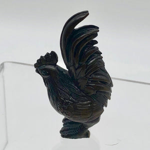 Carved Rooster Dark Teak Ojime/Netsuke Bead - PremiumBead Alternate Image 4