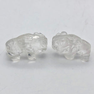 Charge 2 Quartz Hand Carved Bison / Buffalo Beads | 21x14x8mm | Clear - PremiumBead Alternate Image 3