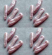 Load image into Gallery viewer, 4 Beads of Rare Natural Peach Stick FW Pearls 4814 - PremiumBead Alternate Image 2
