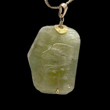 Load image into Gallery viewer, Kunzite Hiddenite Crystal 14K Gold Filled Pendant| 1 1/2&quot; Long|Green | 1 Pendant

