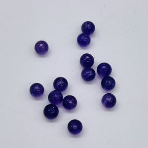 14 Natural 4mm Amethyst Round Beads 009390