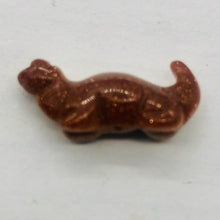 Load image into Gallery viewer, Dinosaur 2 Carved Goldstone Diplodocus Beads | 25x11.5x7.5mm | Golden sparkling Red
