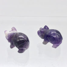 Load image into Gallery viewer, 2 Purple Piggies Hand Carved Amethyst Pig Beads | 22x13x11mm | Purple - PremiumBead Alternate Image 4
