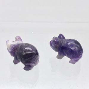 2 Purple Piggies Hand Carved Amethyst Pig Beads | 22x13x11mm | Purple - PremiumBead Alternate Image 4