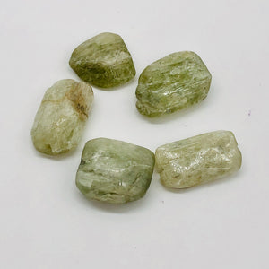 1 Chatoyant Green Kunzite Faceted Nugget Bead 3363B