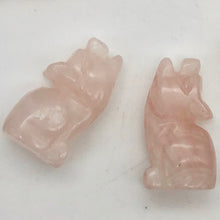 Load image into Gallery viewer, Howling New Moon 2 Carved Rose Quartz Wolf Coyote Beads | 21x11x8mm | Pink - PremiumBead Primary Image 1
